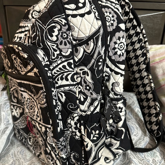 Vera Bradley Black Paisley Campus Backpack - Picture 2 of 7